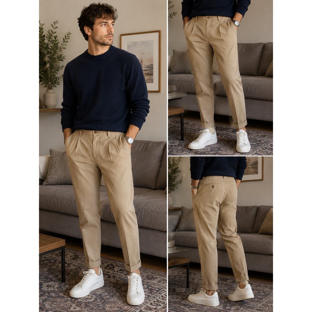 Lauren Ralph Lauren Pleated Wool Blend Dress Pants Men’s 38W 30L Khaki